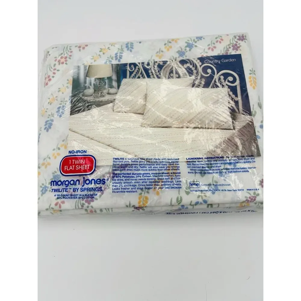 Morgan Jones Twilite By‎ Springs Vintage Twin Flat Sheet No-Iron